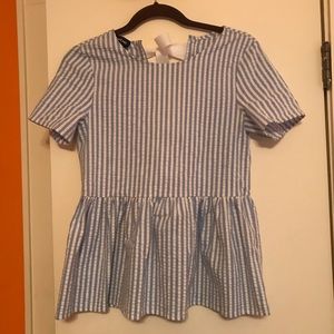 Bebe Seersucker babydoll styled shirt